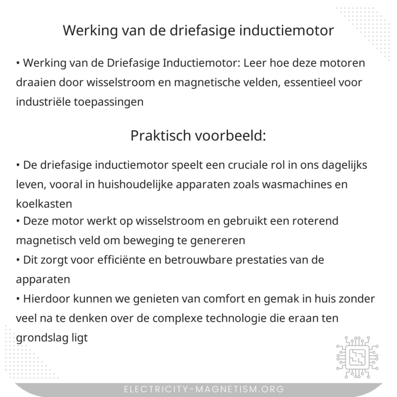 Werking van de Driefasige Inductiemotor