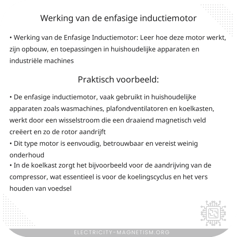 Werking van de Enfasige Inductiemotor