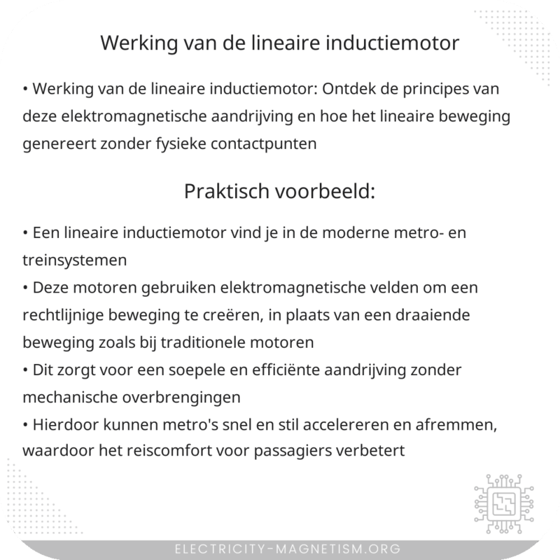 Werking van de Lineaire Inductiemotor