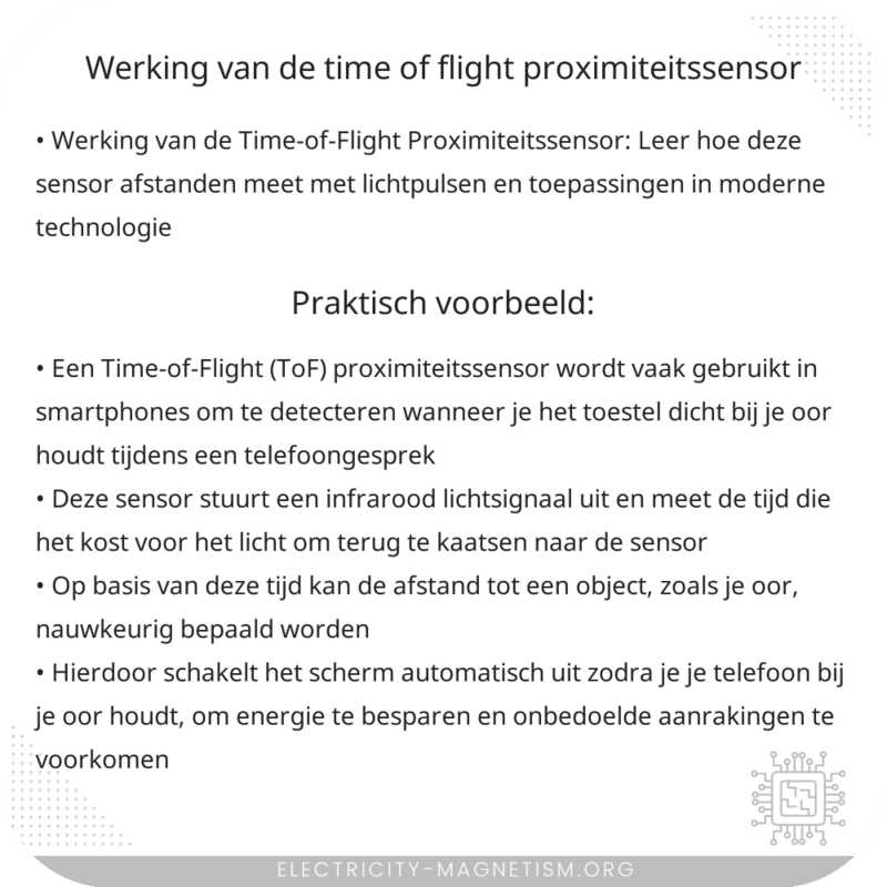 Werking van de Time-of-Flight Proximiteitssensor