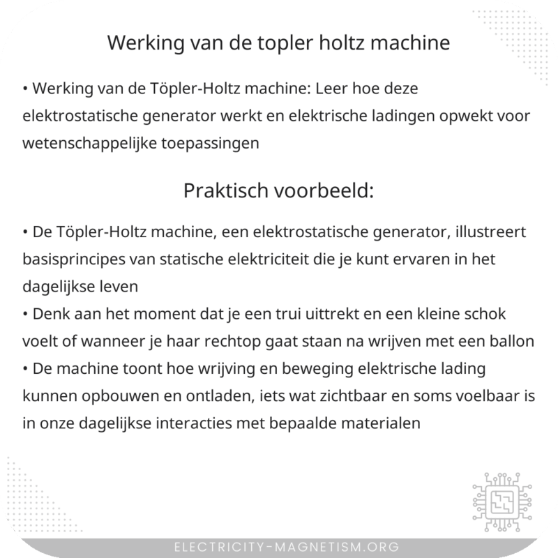 Werking van de Töpler-Holtz Machine