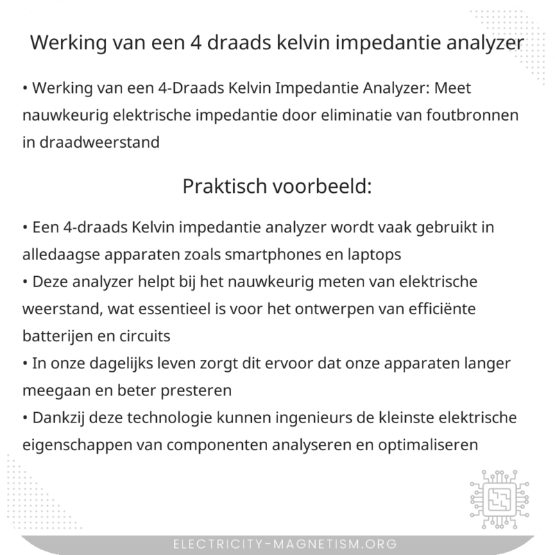 Werking van een 4-Draads Kelvin Impedantie Analyzer