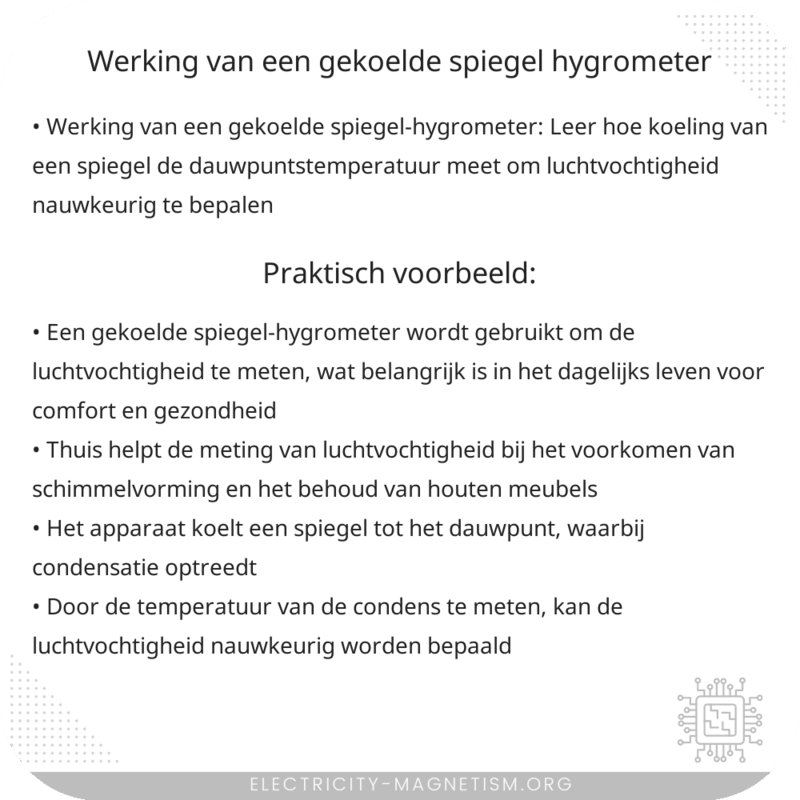 Werking van een gekoelde spiegel-hygrometer