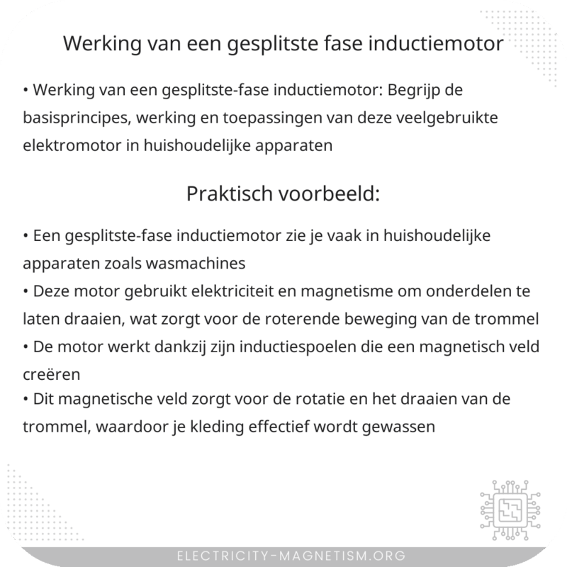 Werking van een gesplitste-fase inductiemotor