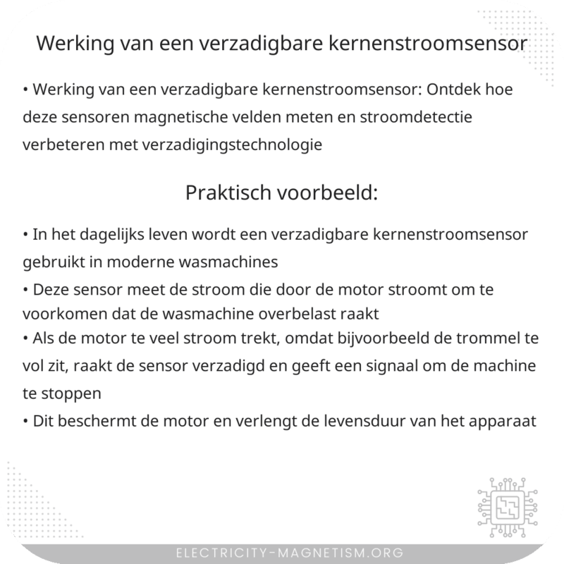 Werking van een verzadigbare kernenstroomsensor