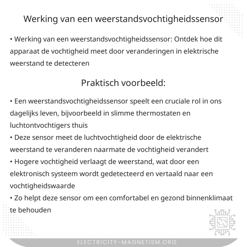 Werking van een Weerstandsvochtigheidssensor