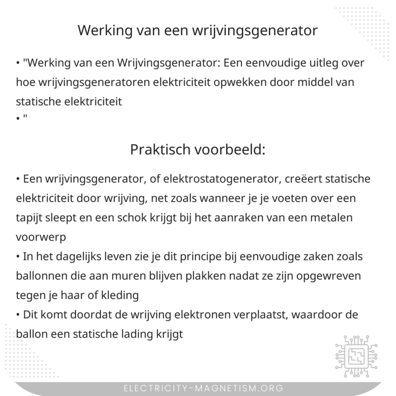 Werking van een Wrijvingsgenerator