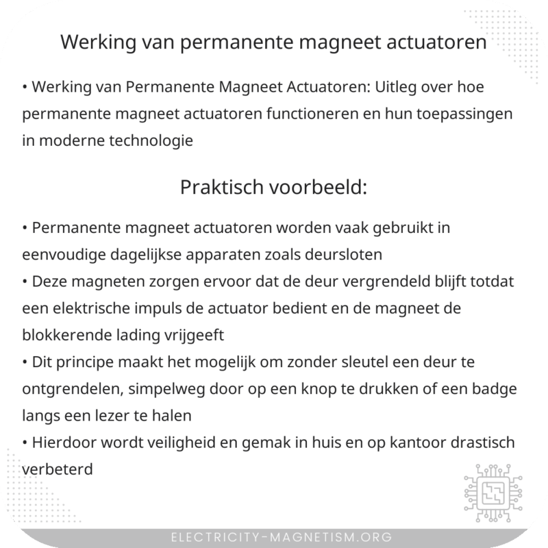 Werking van Permanente Magneet Actuatoren