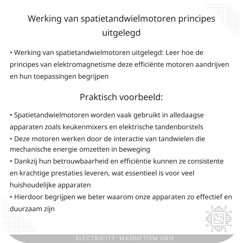 Werking van Spatietandwielmotoren | Principes uitgelegd