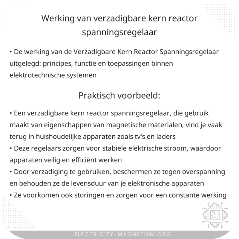 Werking van Verzadigbare Kern Reactor Spanningsregelaar