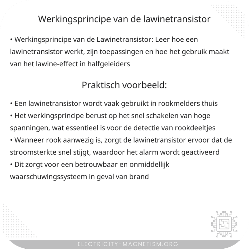 Werkingsprincipe van de Lawinetransistor