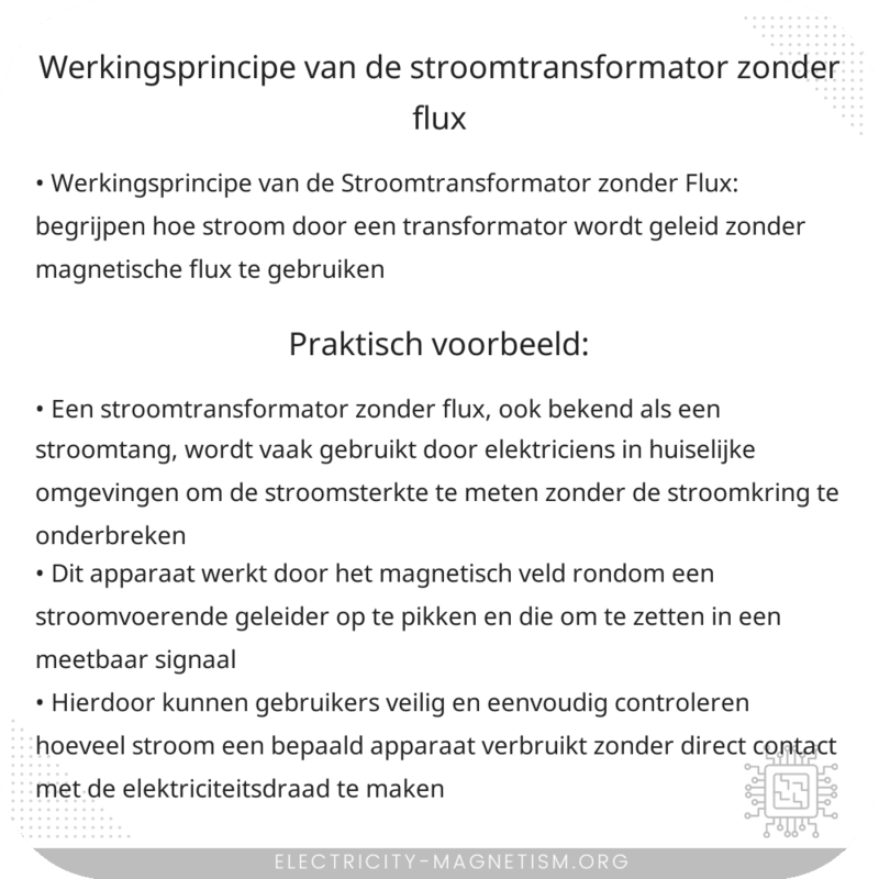 Werkingsprincipe van de Stroomtransformator zonder Flux