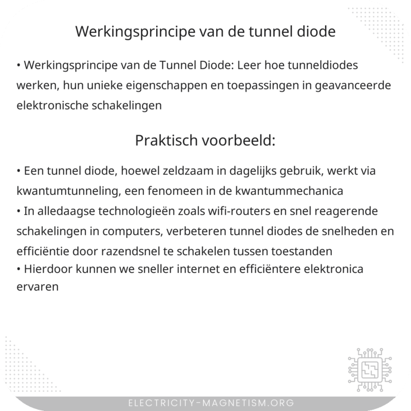 Werkingsprincipe van de Tunnel Diode
