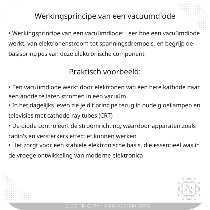 Werkingsprincipe van een vacuümdiode
