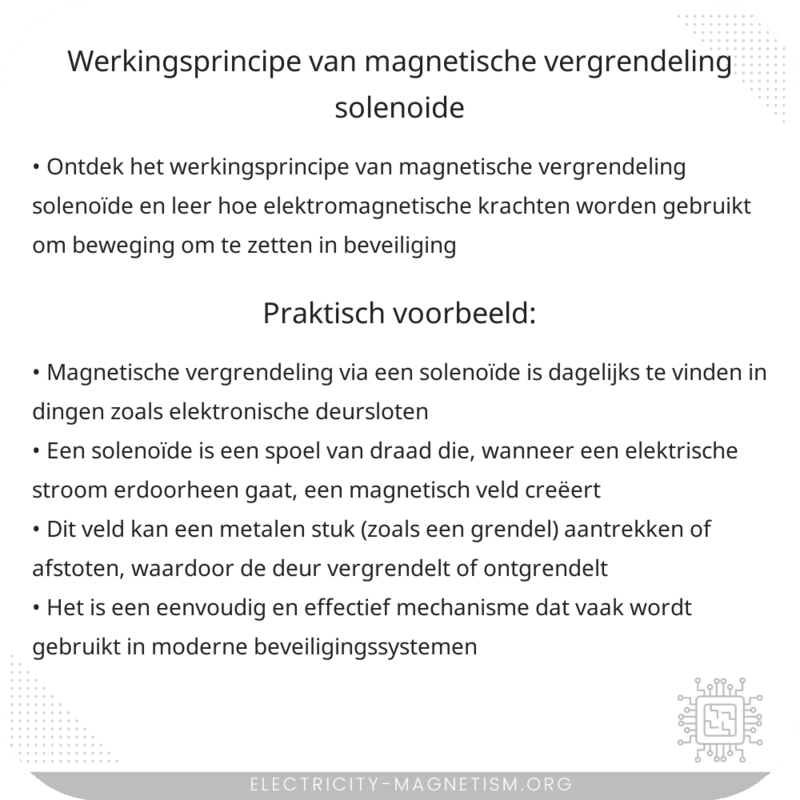 Werkingsprincipe van Magnetische Vergrendeling Solenoïde
