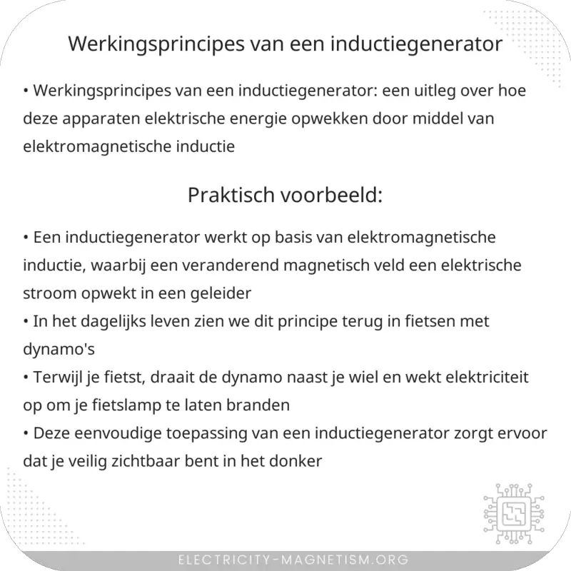 Werkingsprincipes van een Inductiegenerator