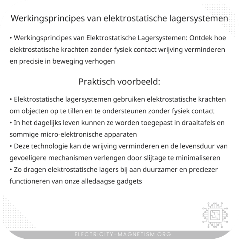 Werkingsprincipes van Elektrostatische Lagersystemen