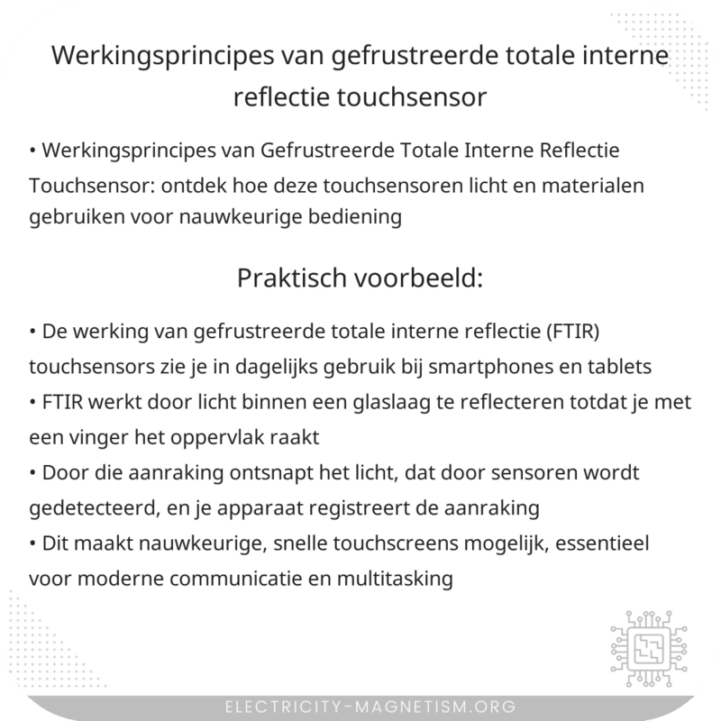 Werkingsprincipes van Gefrustreerde Totale Interne Reflectie Touchsensor