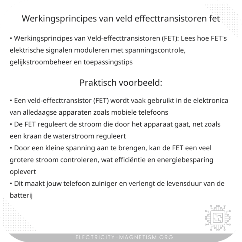 Werkingsprincipes van Veld-effecttransistoren (FET)