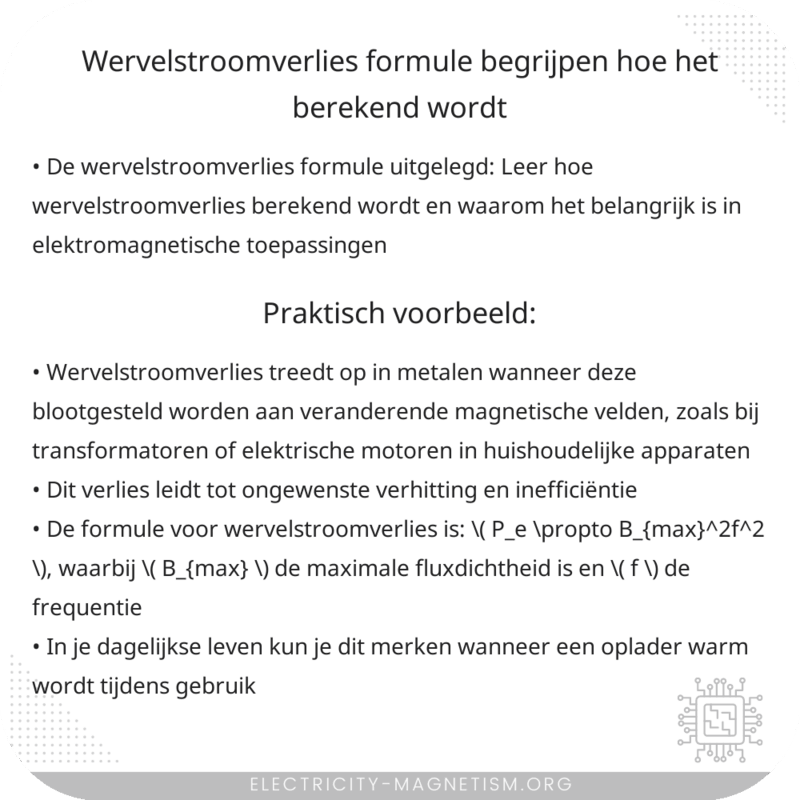 Wervelstroomverlies Formule | Begrijpen Hoe Het Berekend Wordt