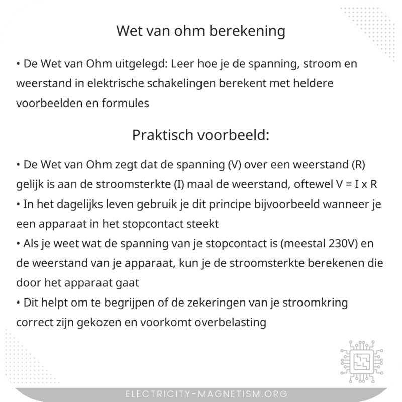 Wet van Ohm | Berekening