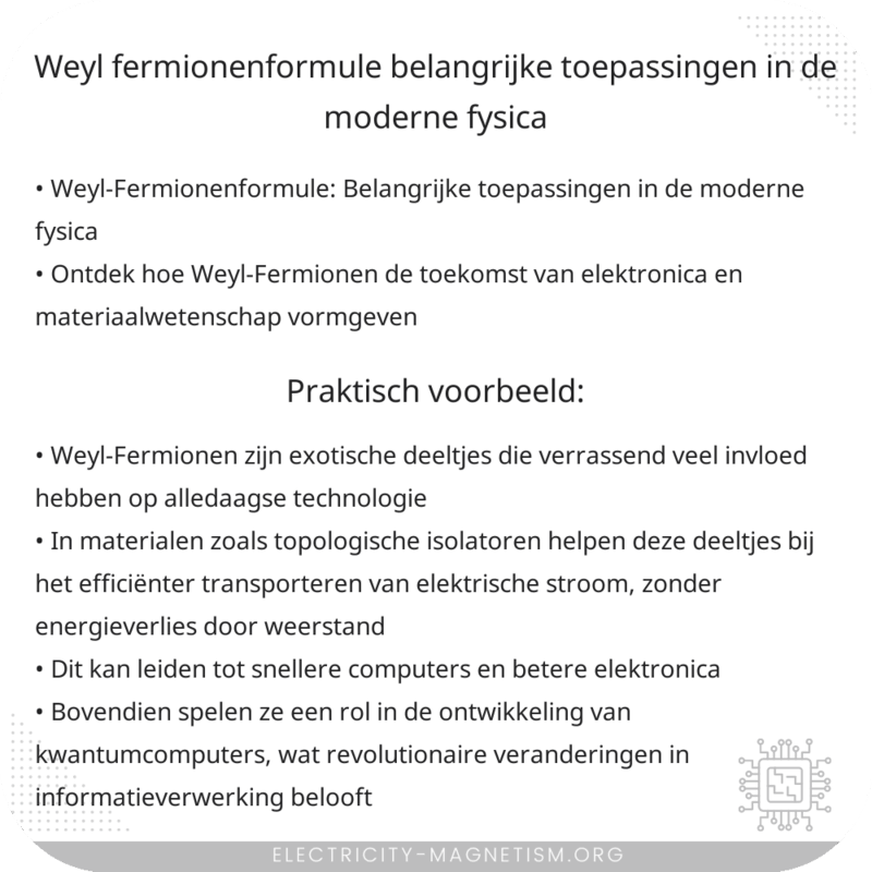 Weyl-Fermionenformule | Belangrijke Toepassingen in de Moderne Fysica