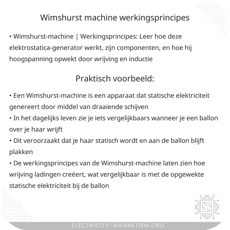 Wimshurst-machine | Werkingsprincipes