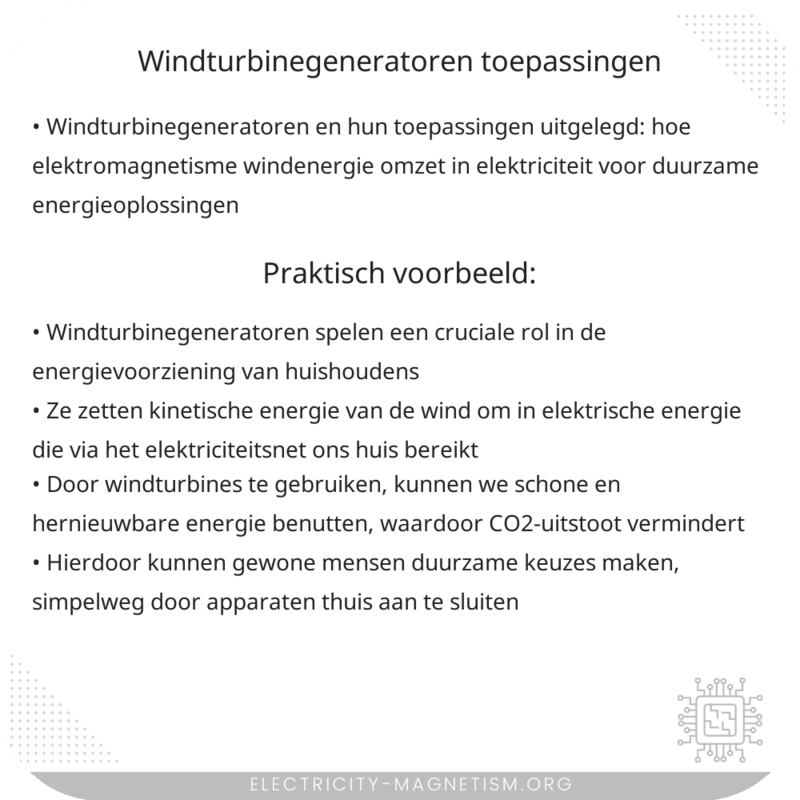 Windturbinegeneratoren | Toepassingen
