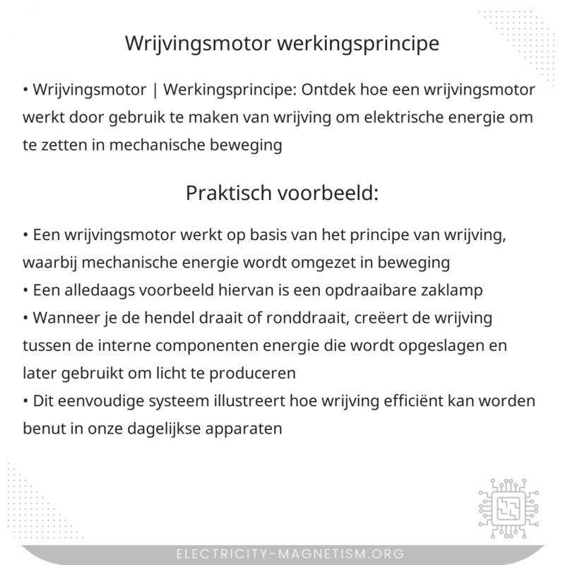 Wrijvingsmotor | Werkingsprincipe