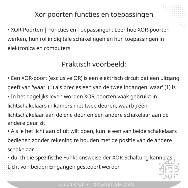 XOR-Poorten | Functies en Toepassingen