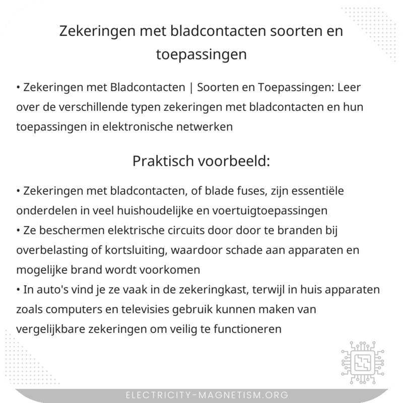 Zekeringen met Bladcontacten | Soorten en Toepassingen