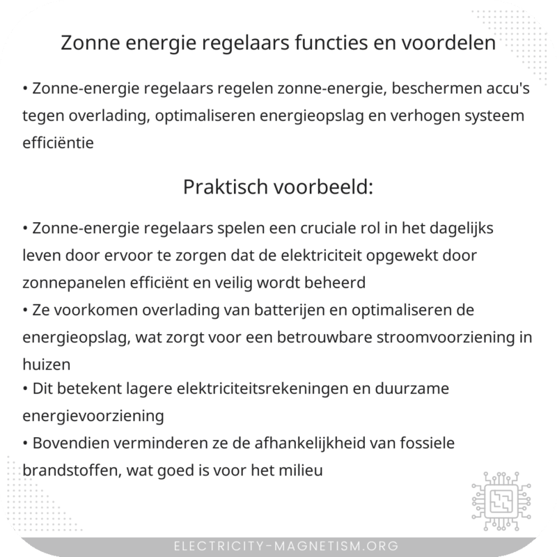 Zonne-energie Regelaars | Functies en Voordelen