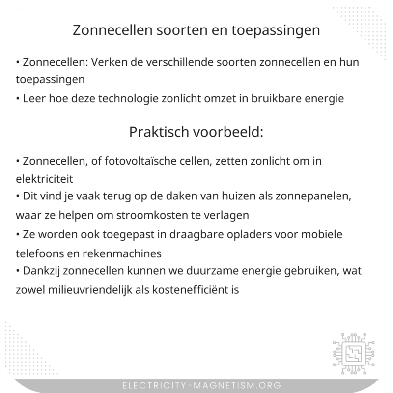 Zonnecellen | Soorten en Toepassingen
