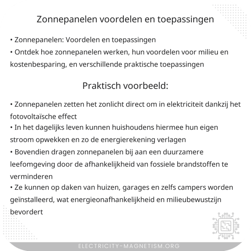 Zonnepanelen | Voordelen en Toepassingen
