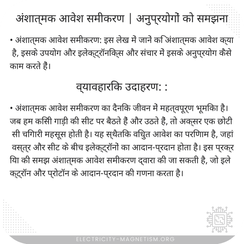अंशात्मक आवेश समीकरण | अनुप्रयोगों को समझना