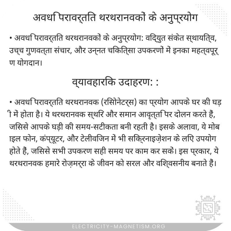 अवधि परावर्तित थरथरानवकों के अनुप्रयोग