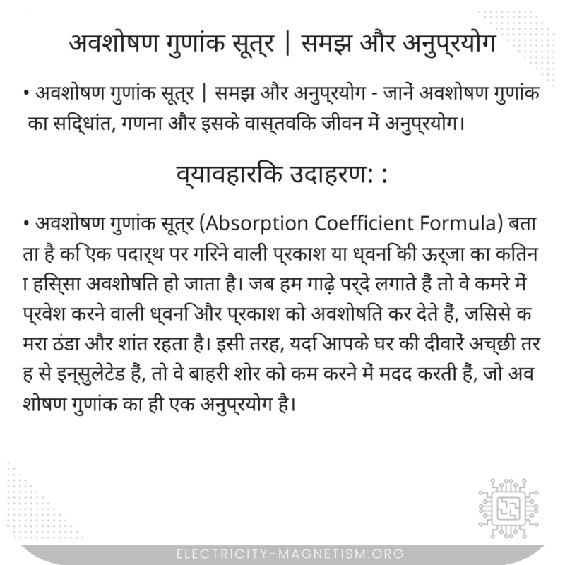 अवशोषण गुणांक सूत्र | समझ और अनुप्रयोग