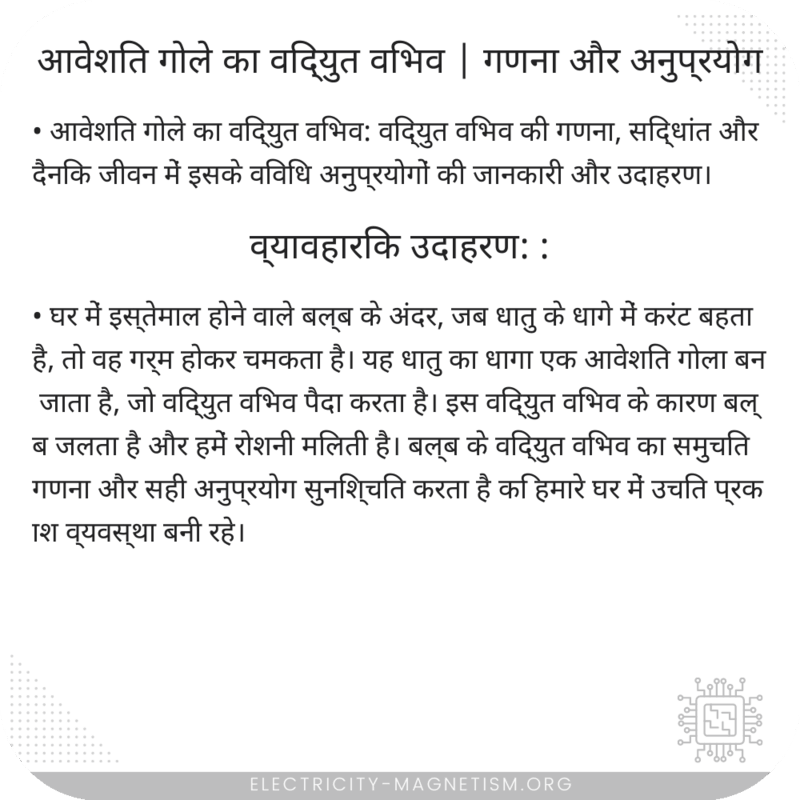 आवेशित गोले का विद्युत विभव | गणना और अनुप्रयोग