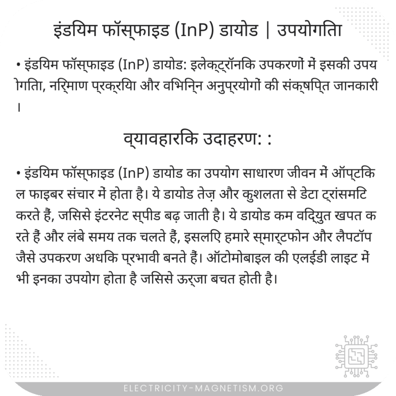 इंडियम फॉस्फाइड (InP) डायोड | उपयोगिता