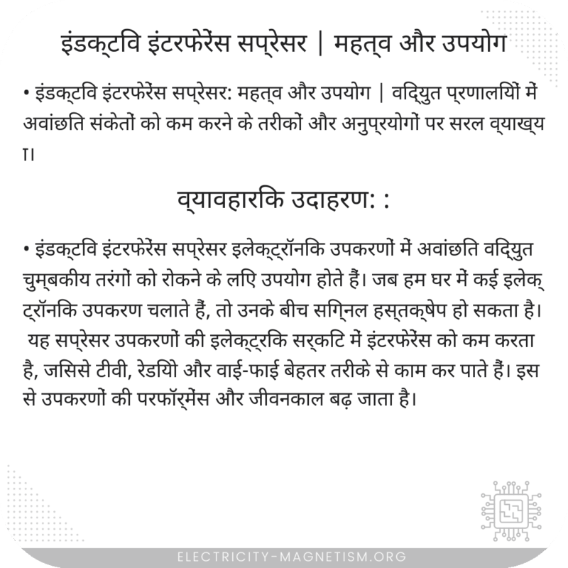इंडक्टिव इंटरफेरेंस सप्रेसर | महत्व और उपयोग
