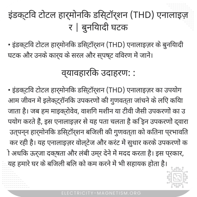 इंडक्टिव टोटल हार्मोनिक डिस्टॉर्शन (THD) एनालाइज़र | बुनियादी घटक
