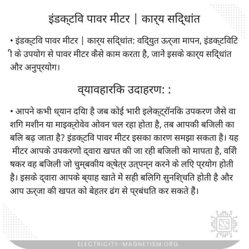 इंडक्टिव पावर मीटर | कार्य सिद्धांत