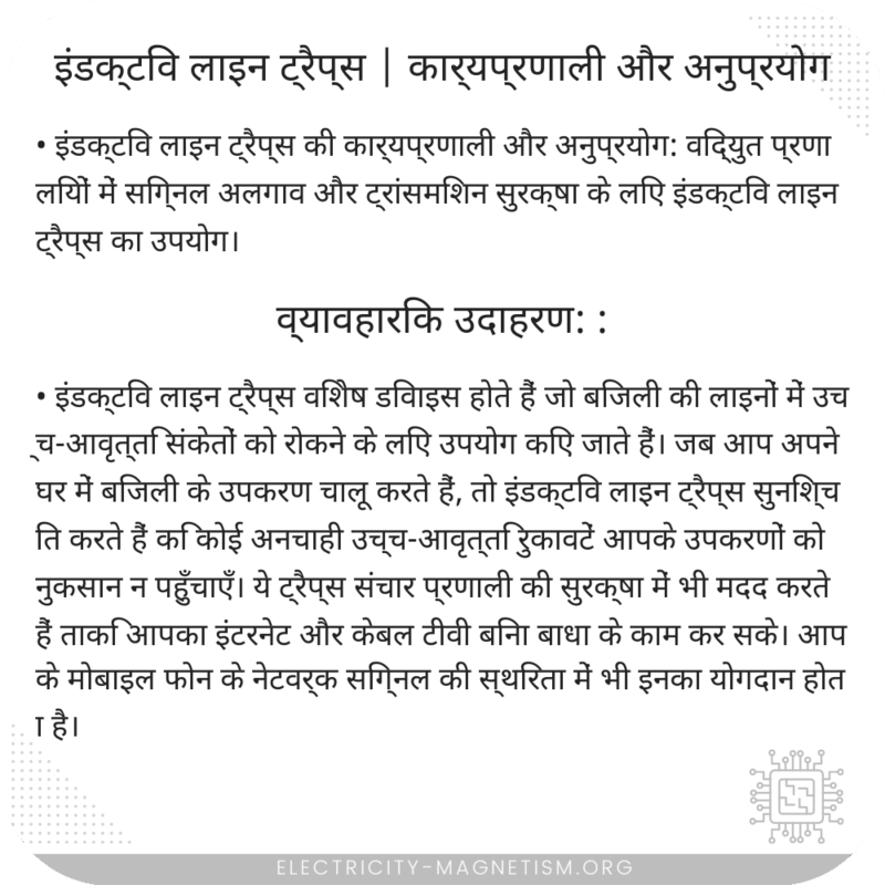 इंडक्टिव लाइन ट्रैप्स | कार्यप्रणाली और अनुप्रयोग