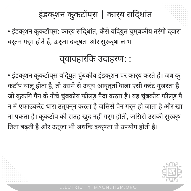 इंडक्शन कुकटॉप्स | कार्य सिद्धांत