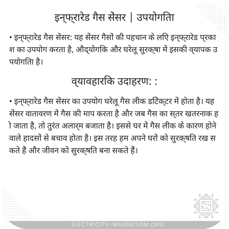 इन्फ्रारेड गैस सेंसर | उपयोगिता