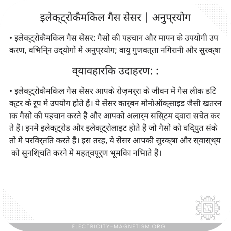 इलेक्ट्रोकैमिकल गैस सेंसर | अनुप्रयोग