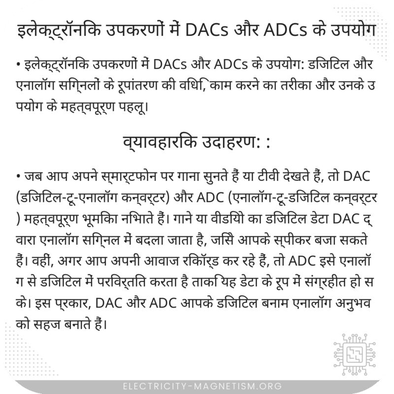 इलेक्ट्रॉनिक उपकरणों में DACs और ADCs के उपयोग