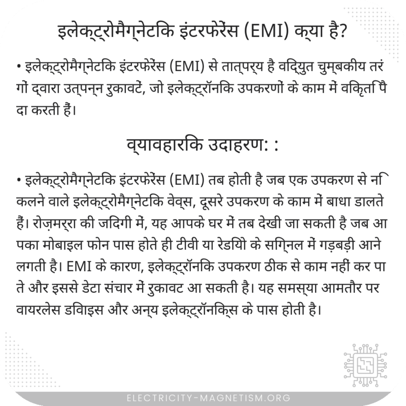 इलेक्ट्रोमैग्नेटिक इंटरफेरेंस (EMI) क्या है?