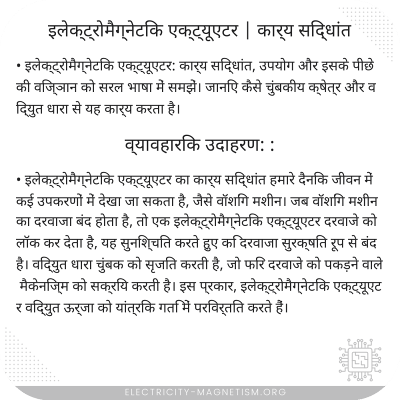 इलेक्ट्रोमैग्नेटिक एक्ट्यूएटर | कार्य सिद्धांत