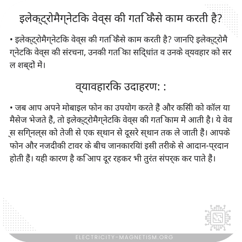 इलेक्ट्रोमैग्नेटिक वेव्स की गति कैसे काम करती है?